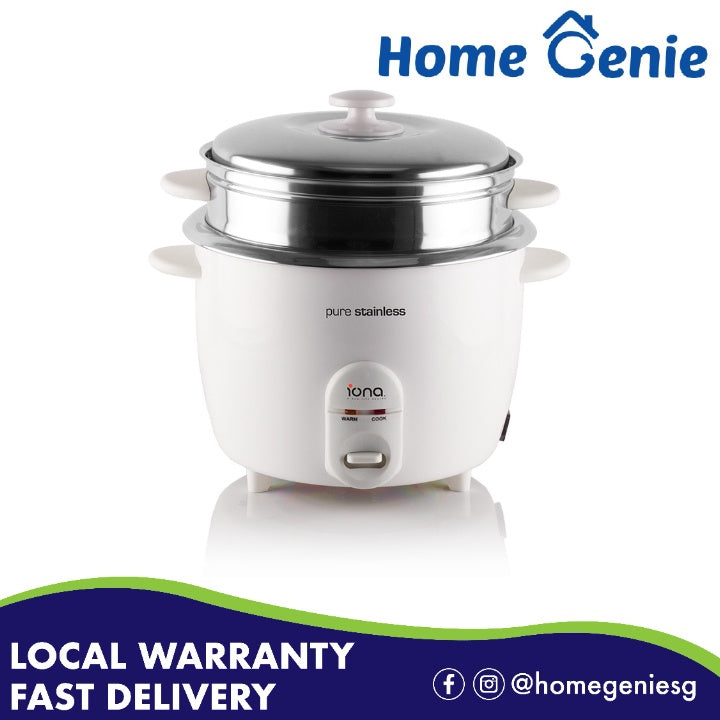 Iona Stainless Steel Rice Cooker with Steamer GLRC181