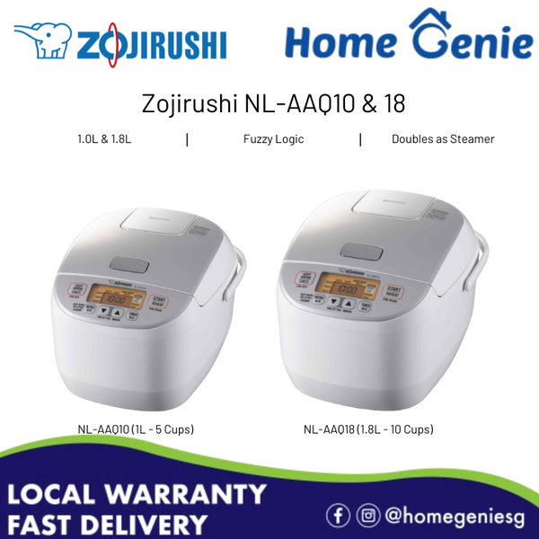 (Authentic Made in Japan) Zojirushi 1.0L & 1.8L Micom Fuzzy Logic Rice Cooker (NL-AAQ10 & NL-AAQ18)