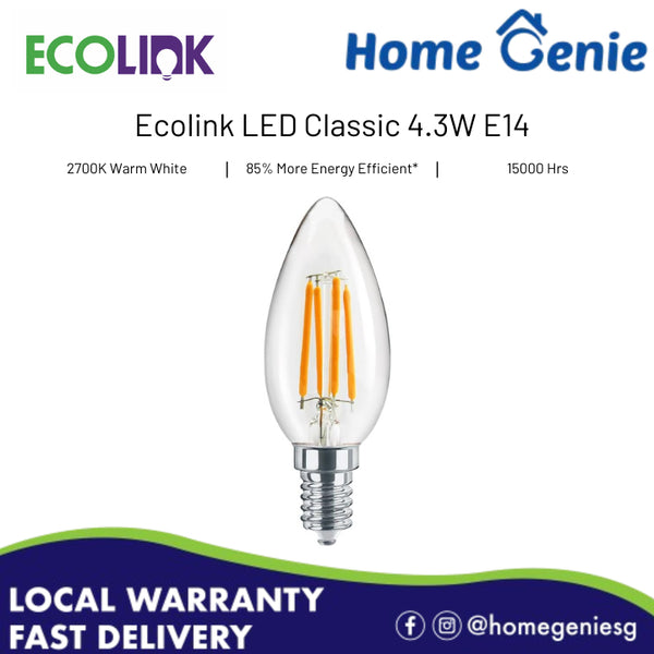 Philips Ecolink LED Classic 4.3W E14 B35 Warm White 2700K