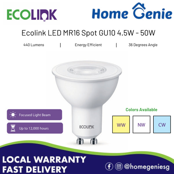 Philips Ecolink LED Spot MR16 4.5-50W 36D 2700K/ 4000K / 6500K