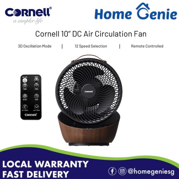 Cornell CFDC10BK DC Motor 10 Inch Air Ciruclation Fan With Remote