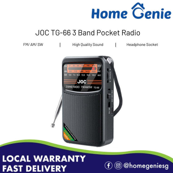 JOC TG-66 Vintage Classic 3 Band Pocket Radio FM/ AM/ SW Rechargeable High-Quality Sound// Outdoor, Walk, Jogging