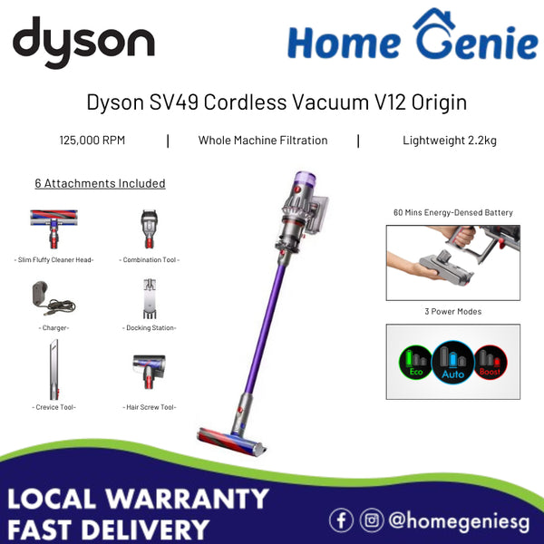 Dyson SV49 Cordless Vacuum V12 Origin (6 Attachments // 2 Year Warranty)