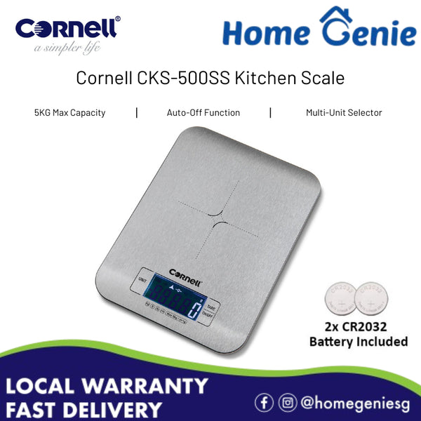 Cornell CKS500SS Digital Kitchen Weighing Scale 5kg Max With Auto Off Function Multi-Unit Selector