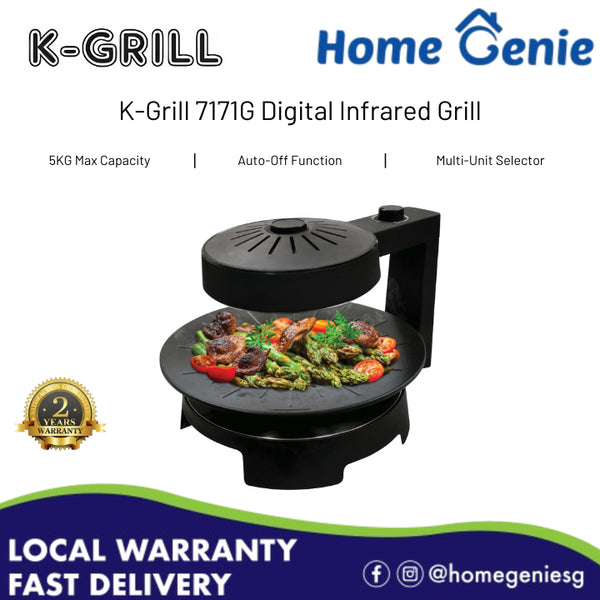 K-Grill Infrared Grill KG-338IG Electric BBQ Grill // Smokeless, Rotatable, Non-Oil Splattering, 2 Years Warranty