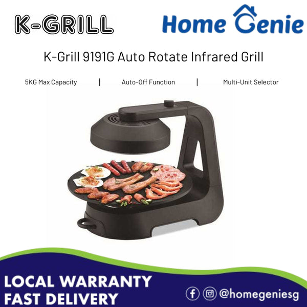 K-Grill Auto Rotate Infrared Grill KG-9191G // 2 Years Warranty, 360 Degrees Rotatable