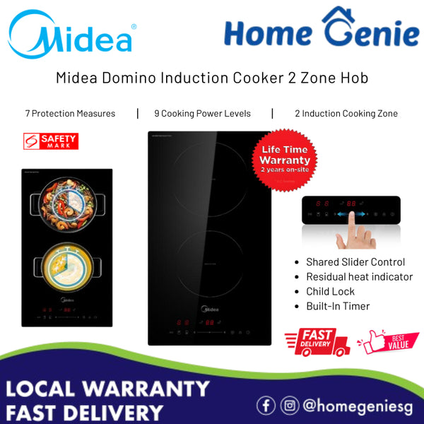 Midea MIH350D0A2K Domino Induction 2 Zone Hob Induction Cooker Kitchen Hob