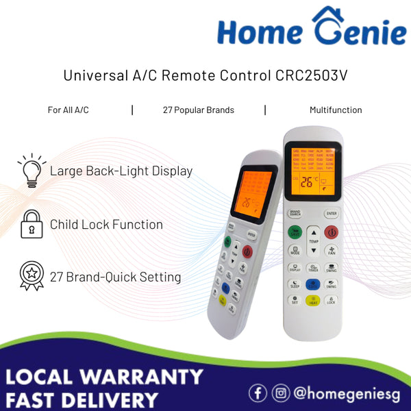 CRC2503V Universal Air Conditioner A/C Remote Control for 27 Brands Air Conditioner Remote Control