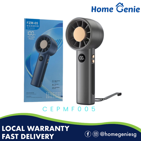 CHEMPF005  High Speed Cooling Mini Handheld Fan with LED Display & 100 Adjustable Speed Settings, 3600mAh Battery