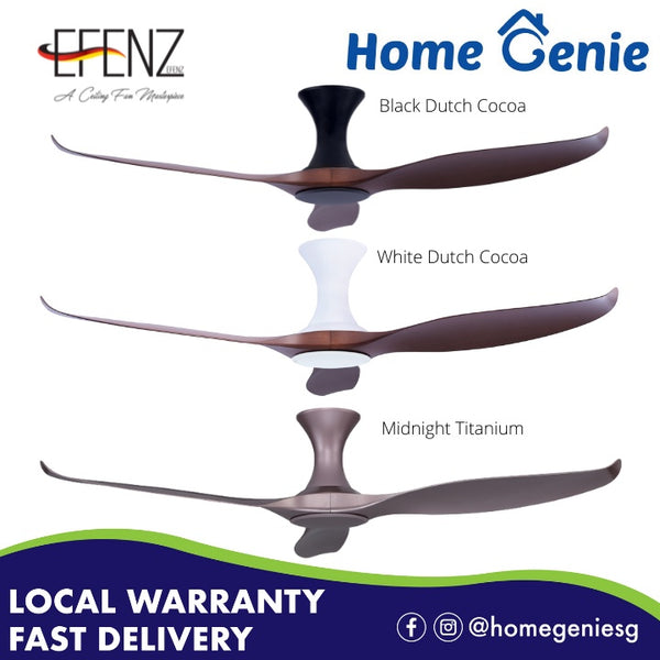 Efenz 34"/40"/46"/52"/60" Hugger Ceiling Fan 2-Way ECM DC Motor with Remote Control (Lifetime Warranty for Motor)