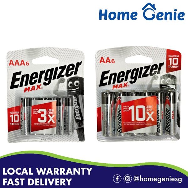 Energizer Max AA / AAA Alkaline Batteries (6 Batteries per Card)