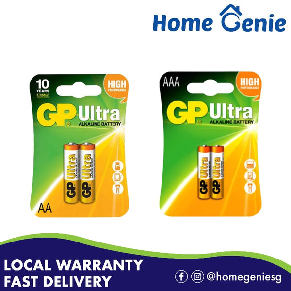 *Box of 10 Cards* GP Ultra Alkaline Batteries AA/AAA Pack of 2