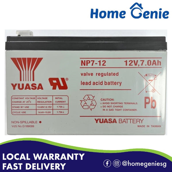 Yuasa NP Series Valve Regulated Lead Acid Battery (VRLA) 12V 7.0Ah NP7-12