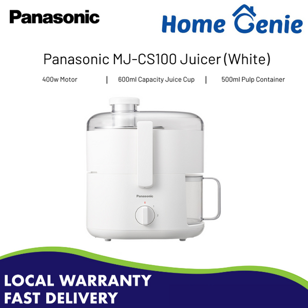 Panasonic Centrifugal Compact Juicer MJ-CS100WSP // Full Metal Spinner, Built-In Juice Cup, 2 Speed Control