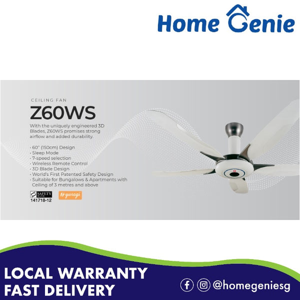 KDK 60" Ceiling Fan With Remote Control Z60WS