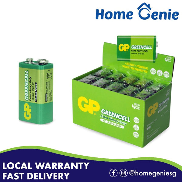 *Box of 10 Pieces* GP Greencell  Extra Heavy Duty Carbon Zinc 9V Battery