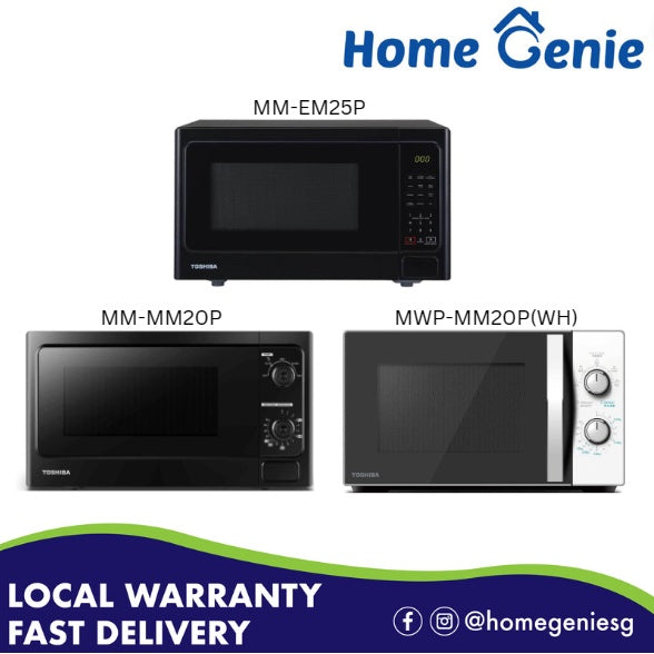 Toshiba 20L/ 25L Solo Microwave Oven Black/ White ( MM-EM25P / MM-MM20P(BK) / MWP-MM20P(WH) )