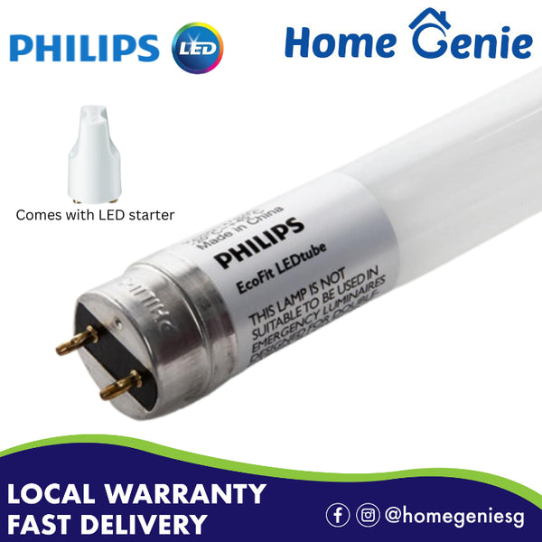 Philips Ecofit T8 LED Tube 8w 2ft / 16w / 22w (High Output) 4ft Cool Daylight - Comes with LED Starter