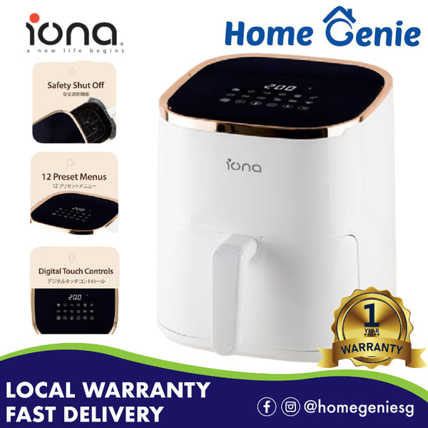 Iona 4.6L Digital Air Fryer - GLAF460D | Large Capacity Digital Touch Smart Air Fryer with Presets | 1 Year Warranty