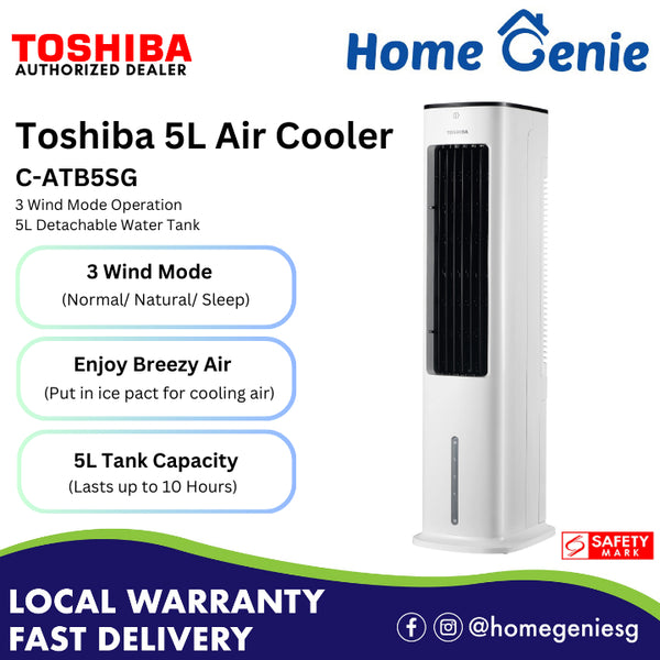 Toshiba C-ATB5SG(W) 3 Wind Modes Air Cooler, 5L Removable Water Tank