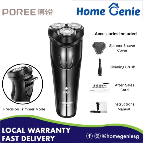 Poree  PS156 Electric Men Shaver Beard Trimmer Shaver for Men Rechargeable Waterproof Washable