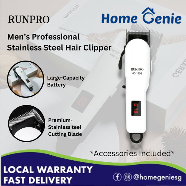 [New] Runpro HC-1908 Professional Hair Clipper for Men Wireless Rechargeable Men's Grooming Shaver