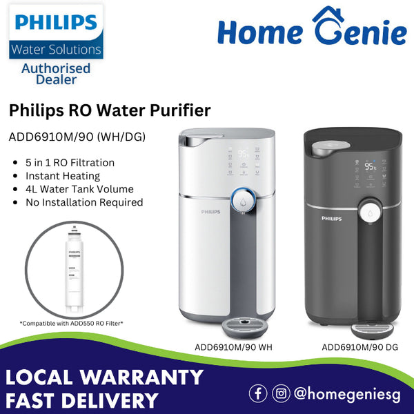 Philips ADD6910/90 DG/WH (Dark Grey/ White) 4L Reverse Osmosis (RO) Water Dispenser With 4 in 1 RO Filter (ADD541)