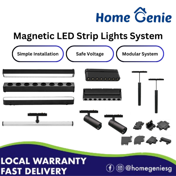 [SG Stock, Installation Available] Ultra Slim Surface Magnetic Track Light System 48V Complete Set Plug & Play