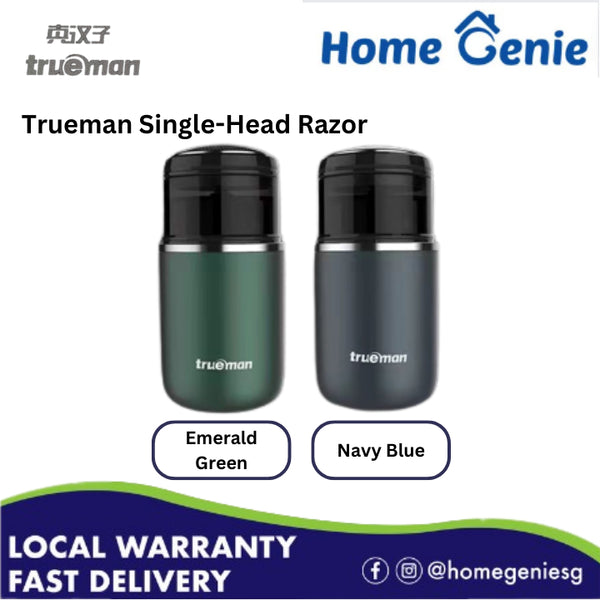 Trueman Portable Space Capsule Single Head Rotary Spinner Shaver (Navy Blue/ Emerald Green)