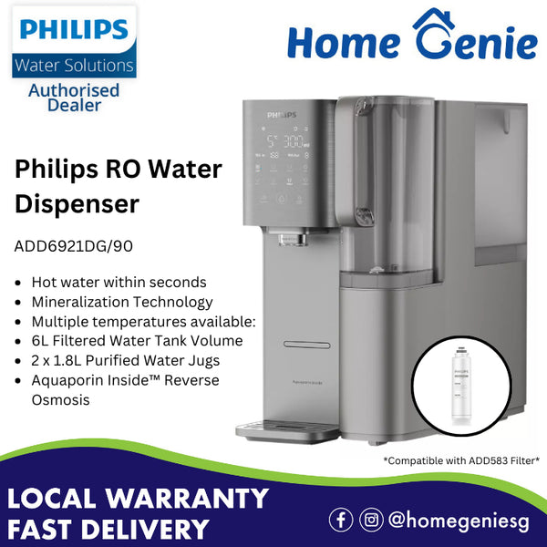 Philips ADD6921DG/90 Instant Water Dispenser RO Water Purifier 6L Tank Capacity with 2 x 1.8L Water Jugs