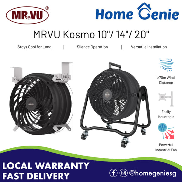 *Made in Taiwan* Mr Vu Kosmo 10" / 14" / 20" Industrial High Velocity Metal Fan Stainless Steel (Mounted Type/Floor Fan)