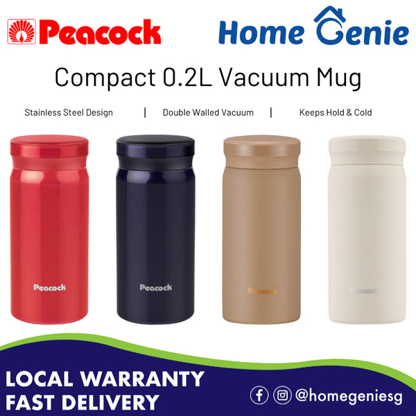 [SG Stock] Peacock Compact 0.2L /0.21L Thermal Vacuum Bottle Mug (AKB-20AK/ AKB-20RS/ AKB-21W/ AKB-21T)