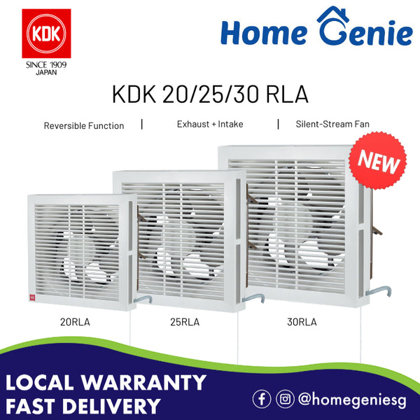 KDK 20/25/30cm Reversible Two-Way Wall Mounted Ventilating Fan with Louver 20RLA / 25RLA / 30RLA