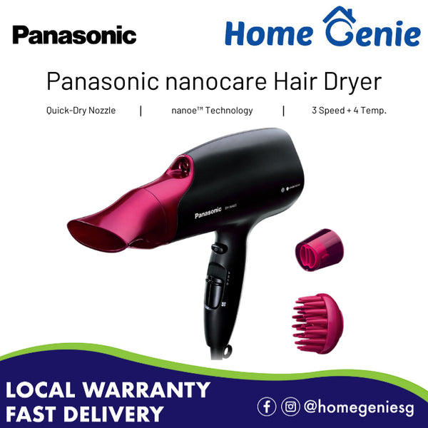 Panasonic EH-NA65-K605 nanoe™ Hair Dryer - Quick Dry Nozzle, 3 Speed 4 Temperature, Diffuser Nozzle