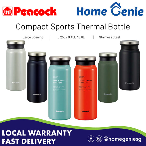 Peacock 0.25L/ 0.4L / 0.6L Thermal Stainless Steel Bottle Vacuum Insulated