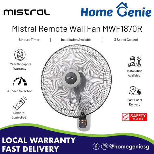 *Installation Available* Mistral 18" Remote Wall Fan MWF1870R