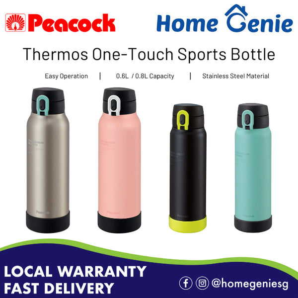 Peacock AKE-R60 /R80 Water Bottle, Thermal, Cold, One-Touch Mug, Bottle, Compatible with Sports Drinks, 0.6L/ 0.8L