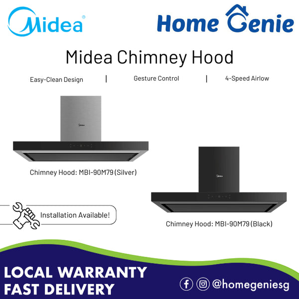 *Installation Available* Mide Chimney Hood 90cm (MBI-90M79) - 2 Years Warranty