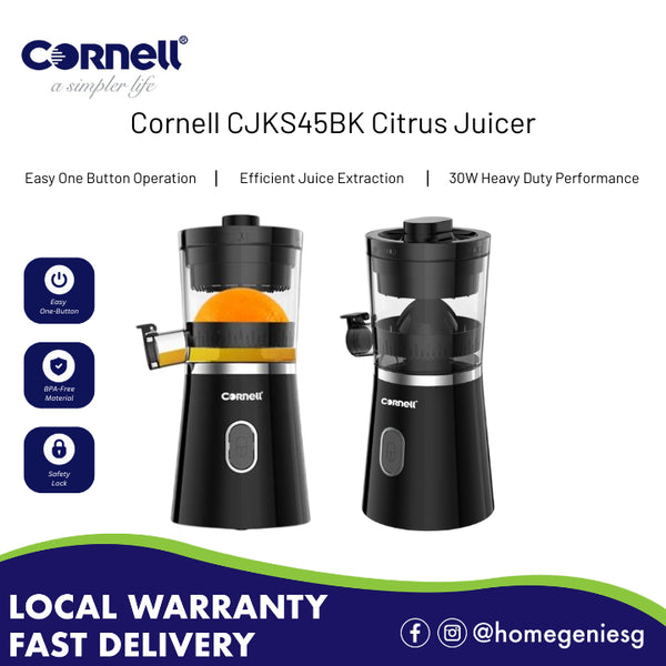 Cornell Citrus Juicer CJS45BK // 30W Powerful Motor, Low Noise, One Touch Control, 1 Year Warranty